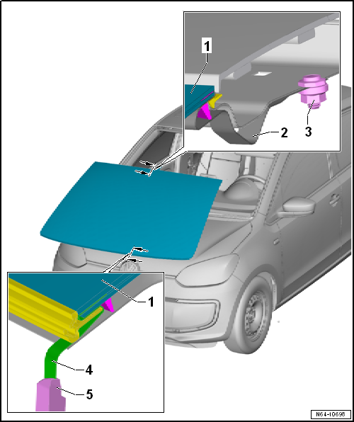 VW UP. Karosserie-Montagearbeiten Außen