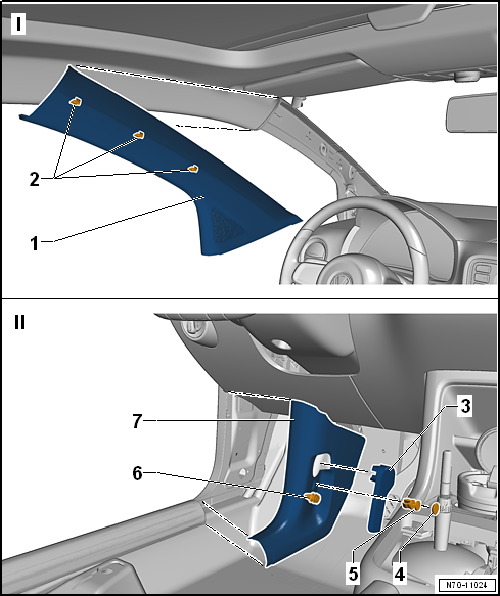 VW UP. Karosserie-Montagearbeiten Innen