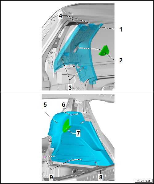 VW UP. Karosserie-Montagearbeiten Innen