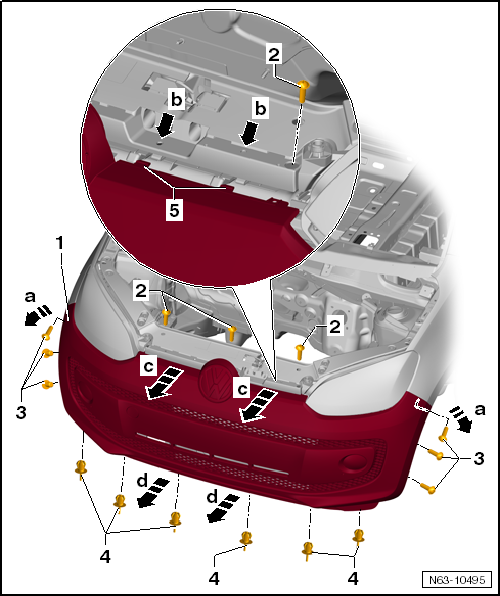 VW UP. Karosserie-Montagearbeiten Außen