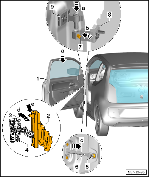 VW UP. Karosserie-Montagearbeiten Außen