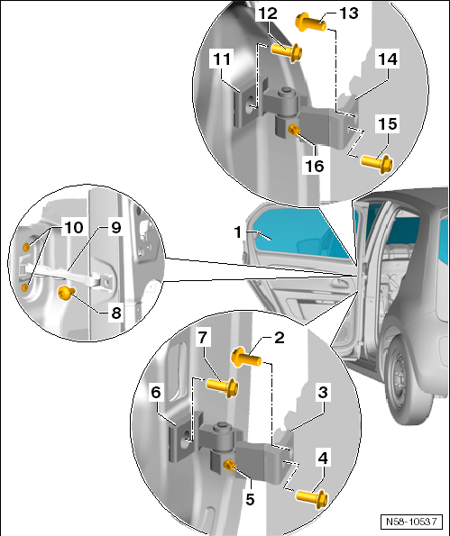 VW UP. Karosserie-Montagearbeiten Außen