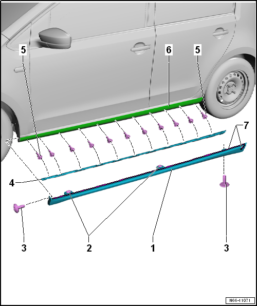 VW UP. Karosserie-Montagearbeiten Außen