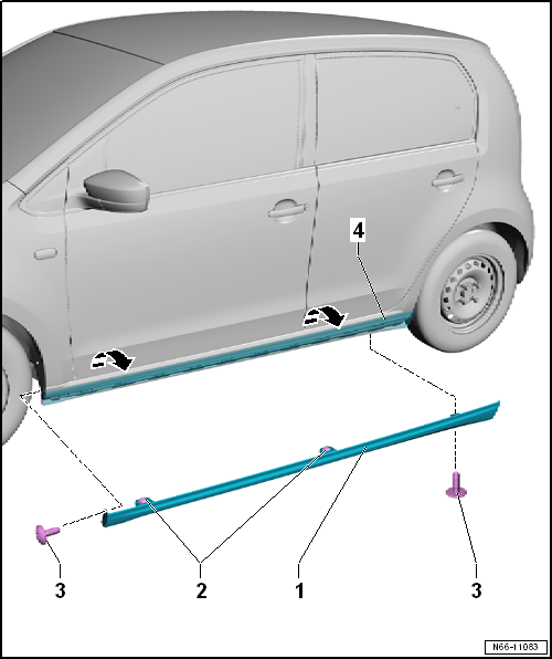 VW UP. Karosserie-Montagearbeiten Außen