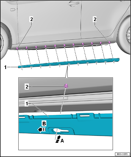 VW UP. Karosserie-Montagearbeiten Außen