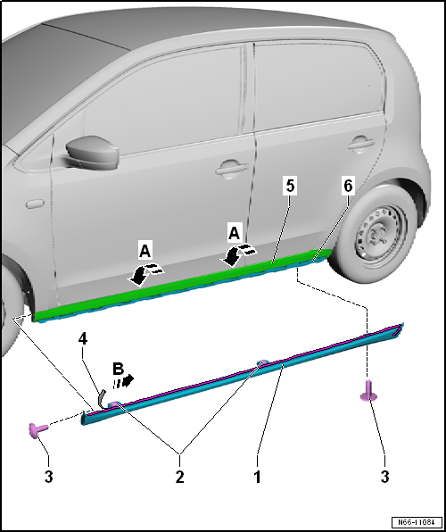 VW UP. Karosserie-Montagearbeiten Außen