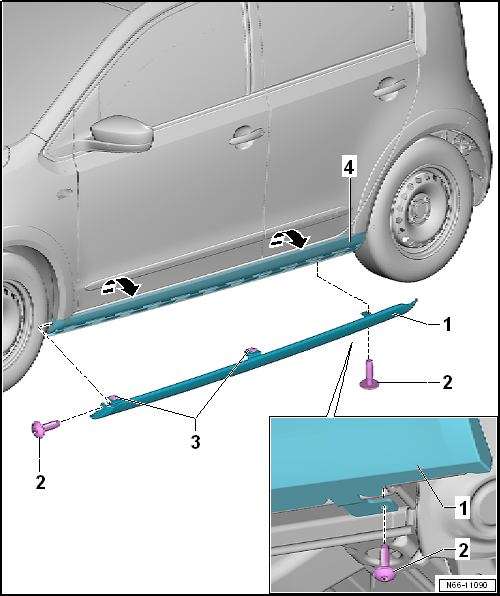 VW UP. Karosserie-Montagearbeiten Außen