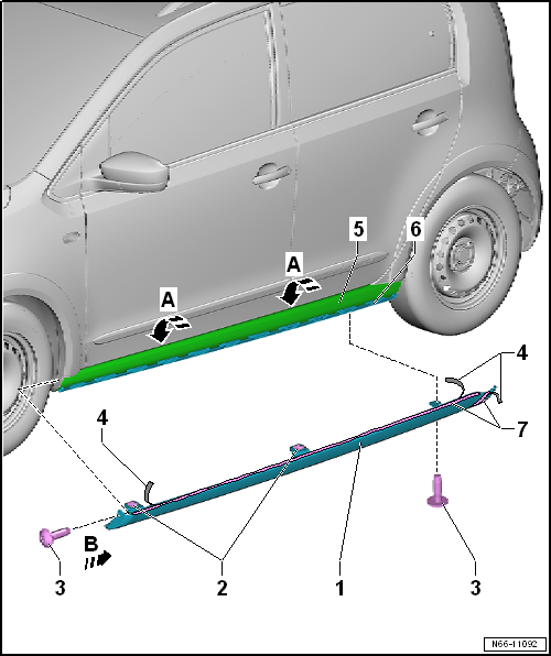 VW UP. Karosserie-Montagearbeiten Außen