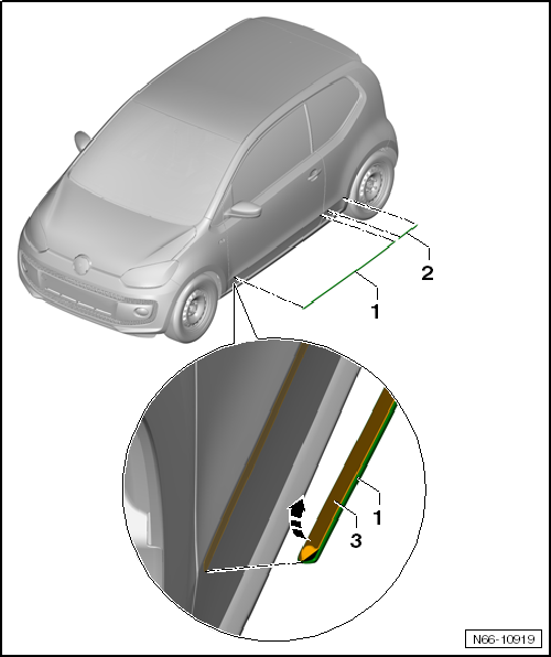 VW UP. Karosserie-Montagearbeiten Außen